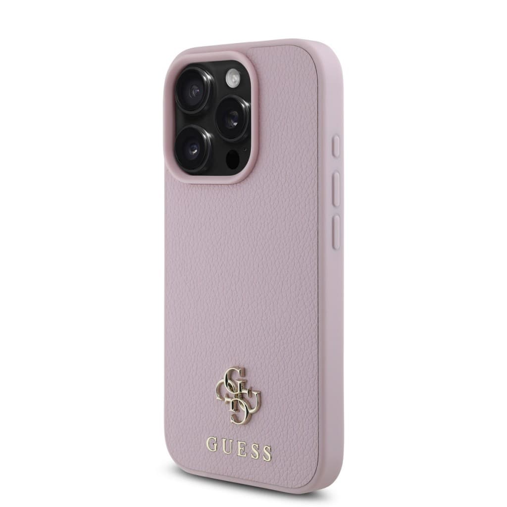 Zadní kryt Guess PU Grained 4G Small Metal Logo MagSafe pro iPhone 16 Pro Max Pink - náhled 3