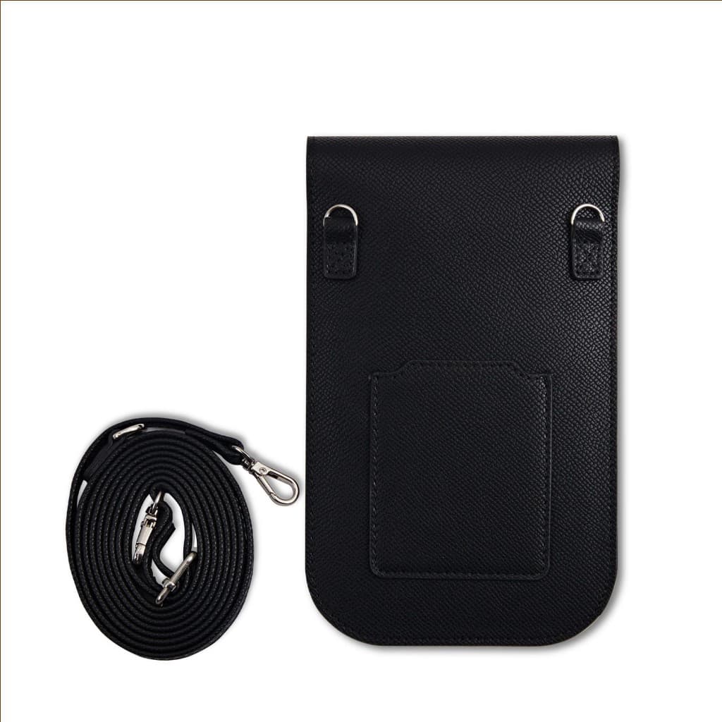 Kabelka na mobil Guess PU Grained Triangle Logo Black - náhled 3