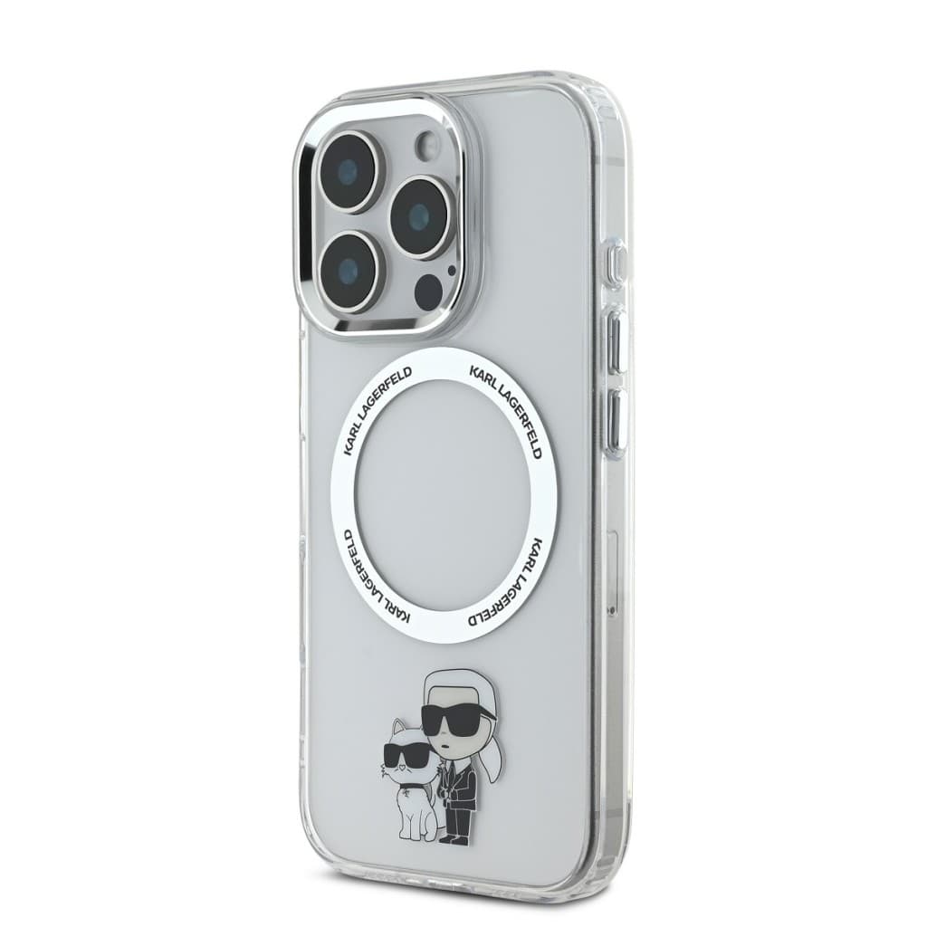 Zadní kryt Karl Lagerfeld IML Karl and Choupette MagSafe pro iPhone 16 Pro Max Transparent - náhled 3