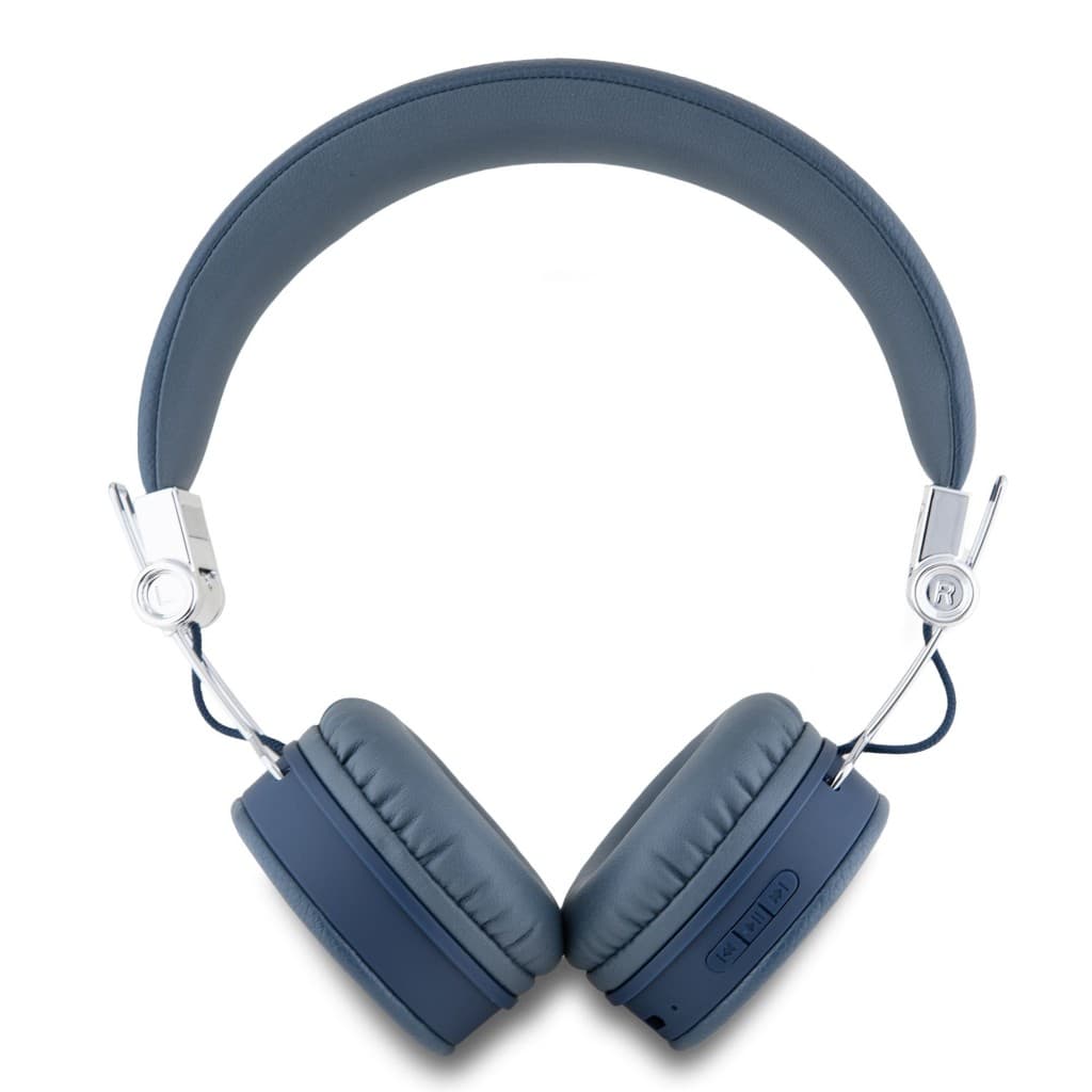 Bezdrátová sluchátka Guess PU Grained Triangle Logo ENC Blue - náhled 3