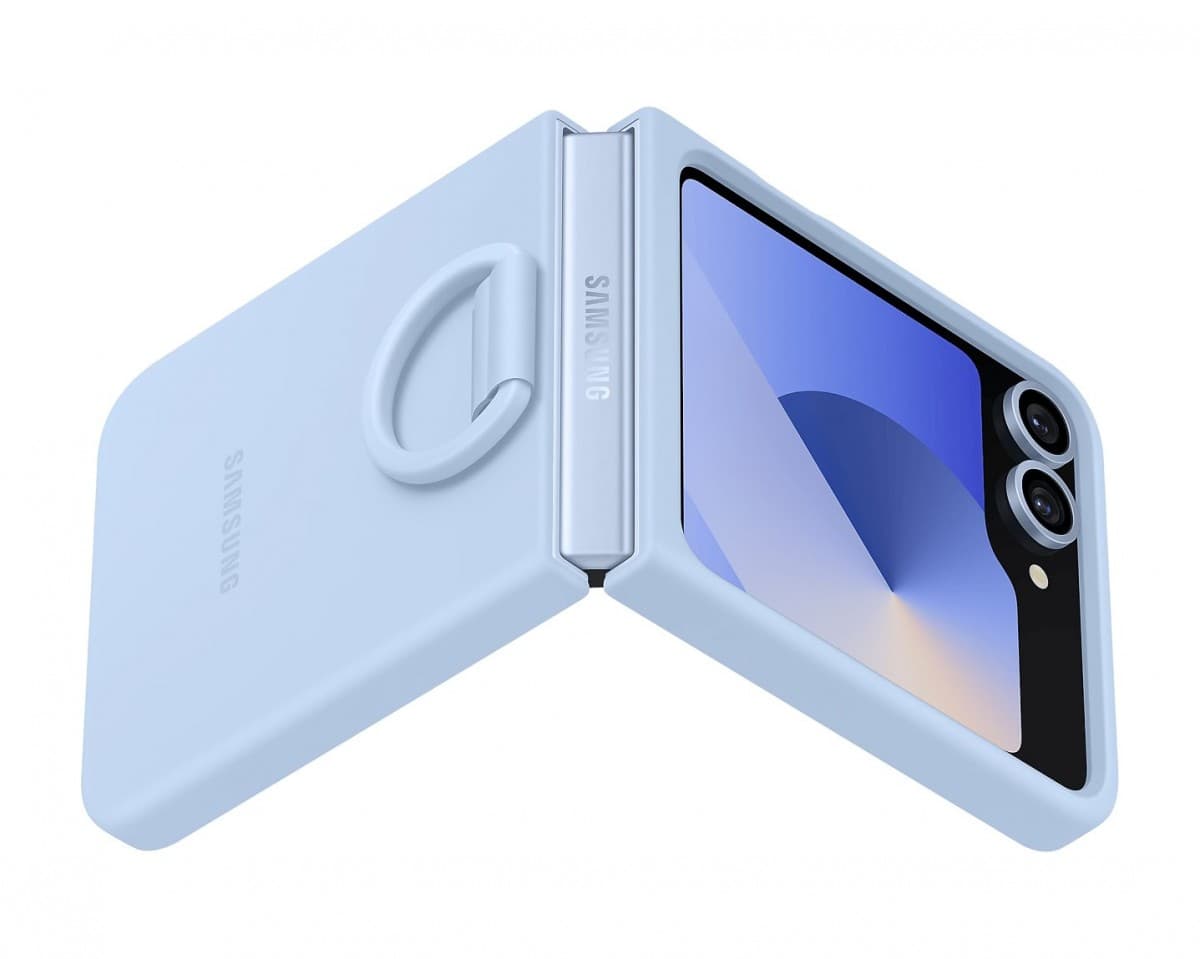 Zadní kryt EF-PF741TLE Samsung Silikonový s Kroužkem pro Galaxy Z Flip 6 Blue - náhled 3