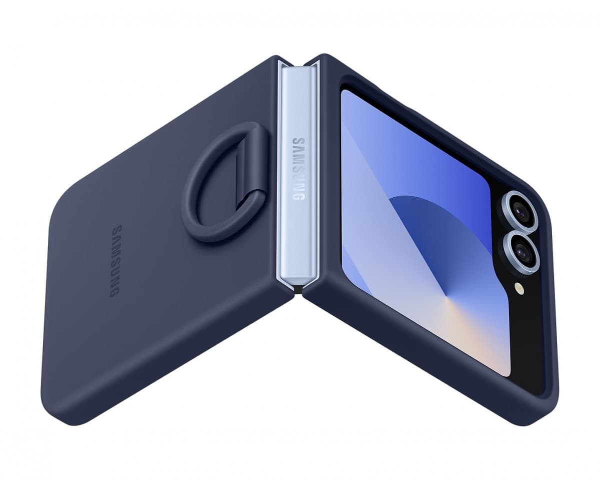 Zadní kryt EF-PF741TNE Samsung Silikonový s Kroužkem pro Galaxy Z Flip 6 Navy - náhled 3