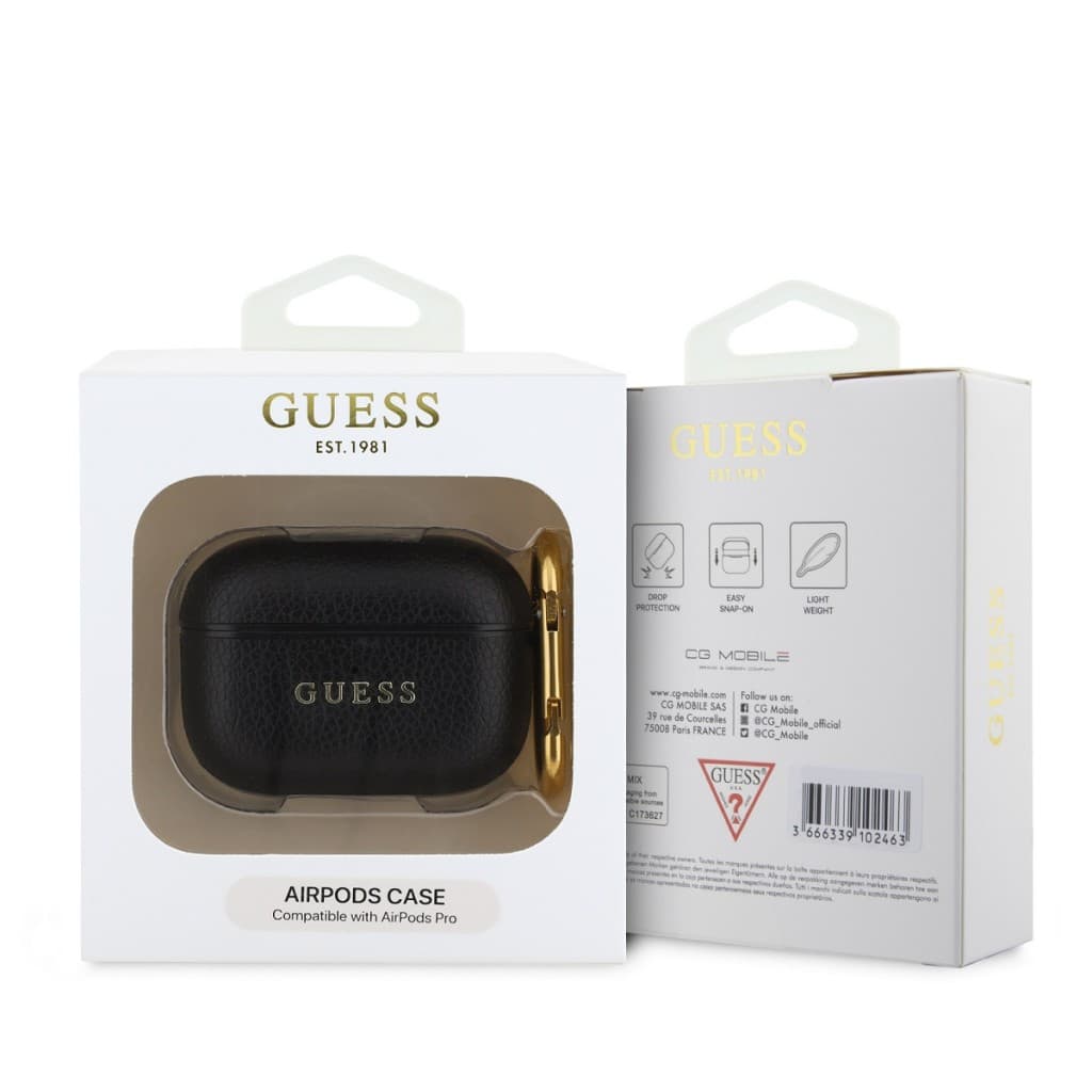 Pouzdro Guess PU Grained Classic Logo pro AirPods Pro Black - náhled 3