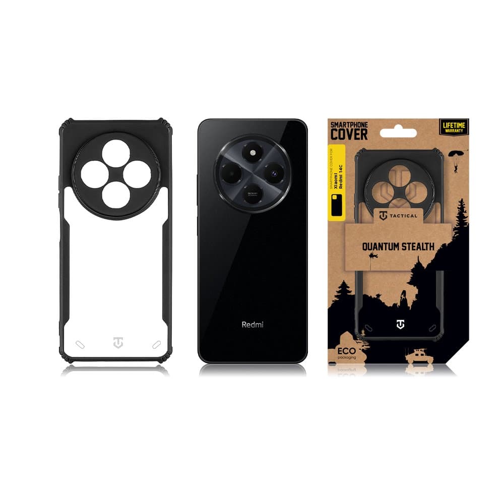 Zadní kryt Tactical Quantum Stealth pro Xiaomi Redmi 14C 4G-Poco C75 Clear/Black - náhled 3