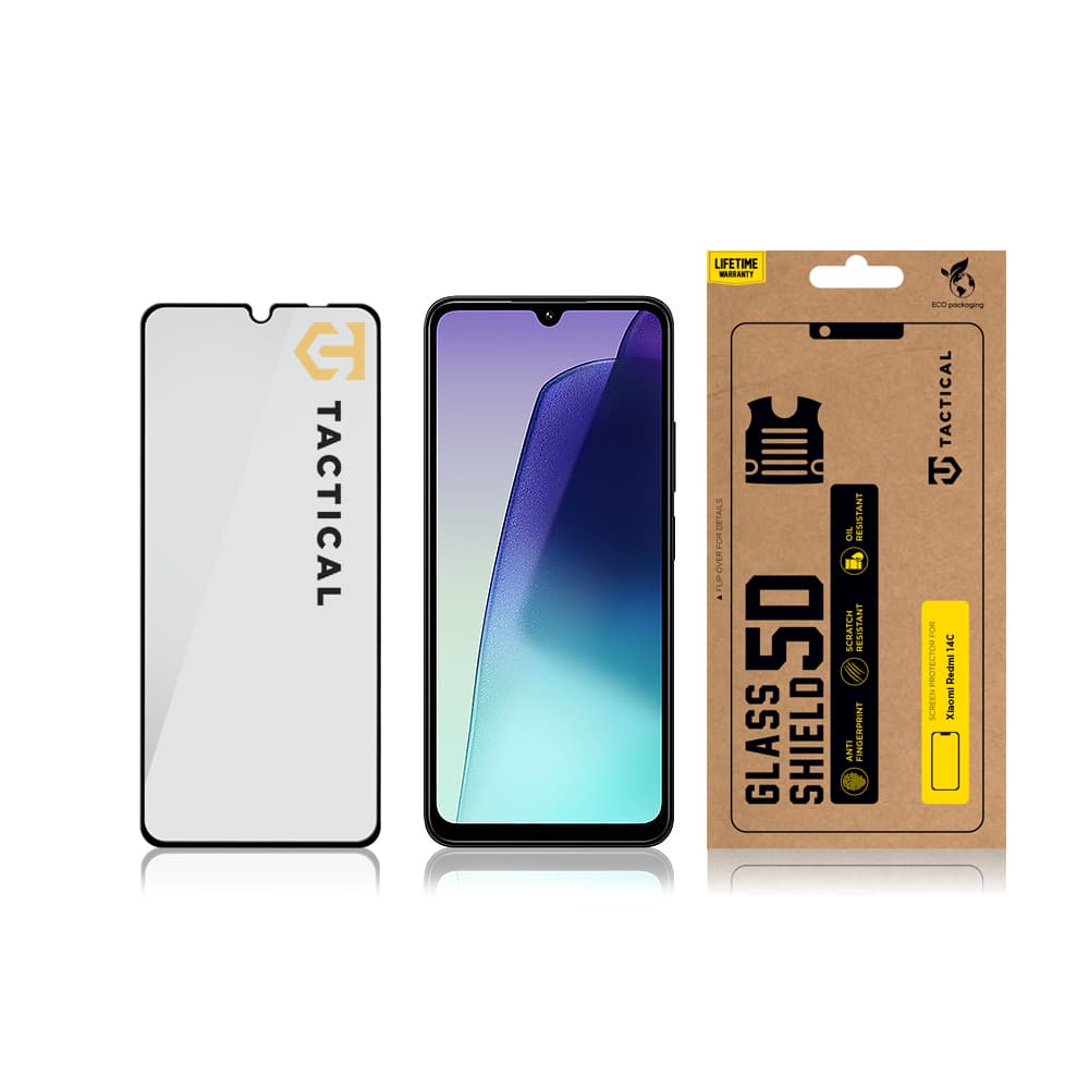 Tvrzené sklo Tactical pro Xiaomi Redmi 14C 4G-A4 5G-Poco C75 5D černé - náhled 3