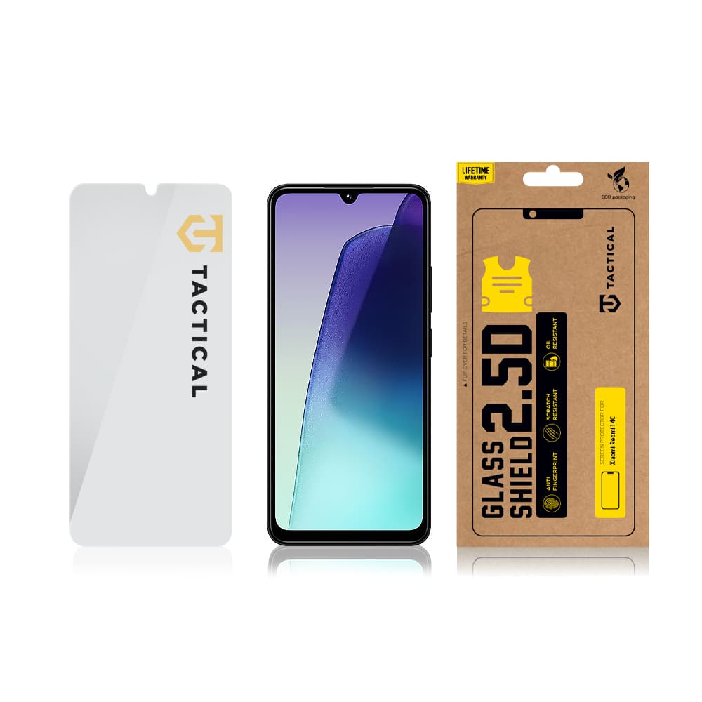 Tvrzené sklo Tactical Glass Shield pro Xiaomi Redmi 14C 4G-A4 5G-A5 4G-Poco C75 - náhled 3