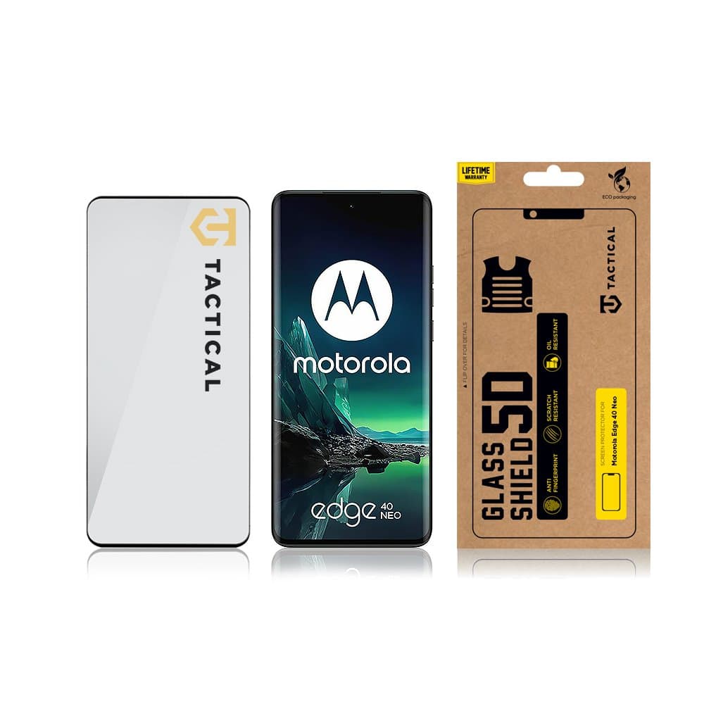 Tvrzené sklo Tactical Glass Shield pro Motorola Edge 40 Neo 5D černé - náhled 3