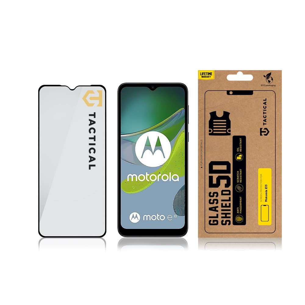 Tvrzené sklo Tactical Glass Shield pro Motorola E13 5D černé - náhled 3