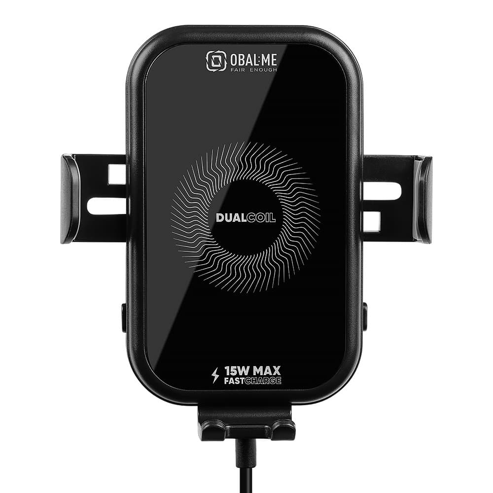 Držák do auta OBAL:ME GravCharger s bezdrátovým nabíjením 15W černý - náhled 3