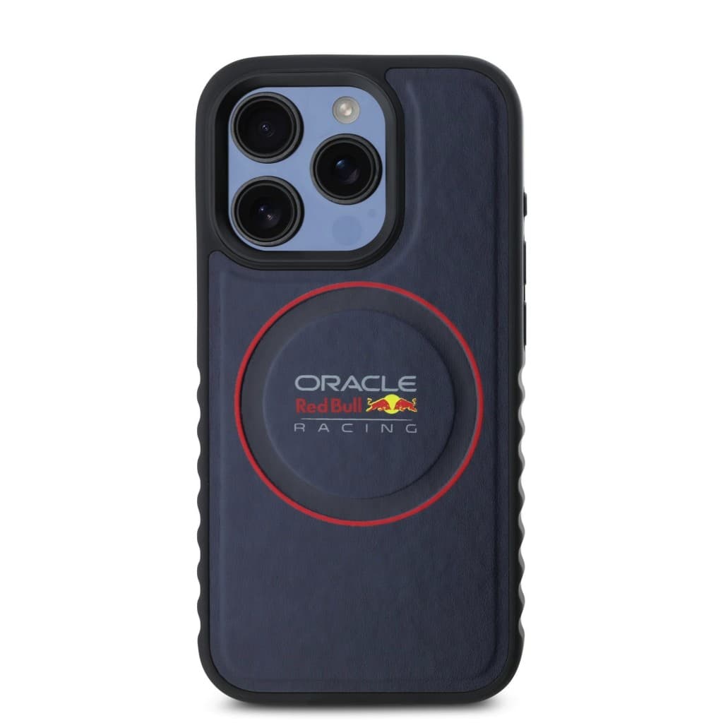 Zadní kryt Red Bull PU Leahter Red Ring MagSafe pro iPhone 15 Pro Navy - náhled 3