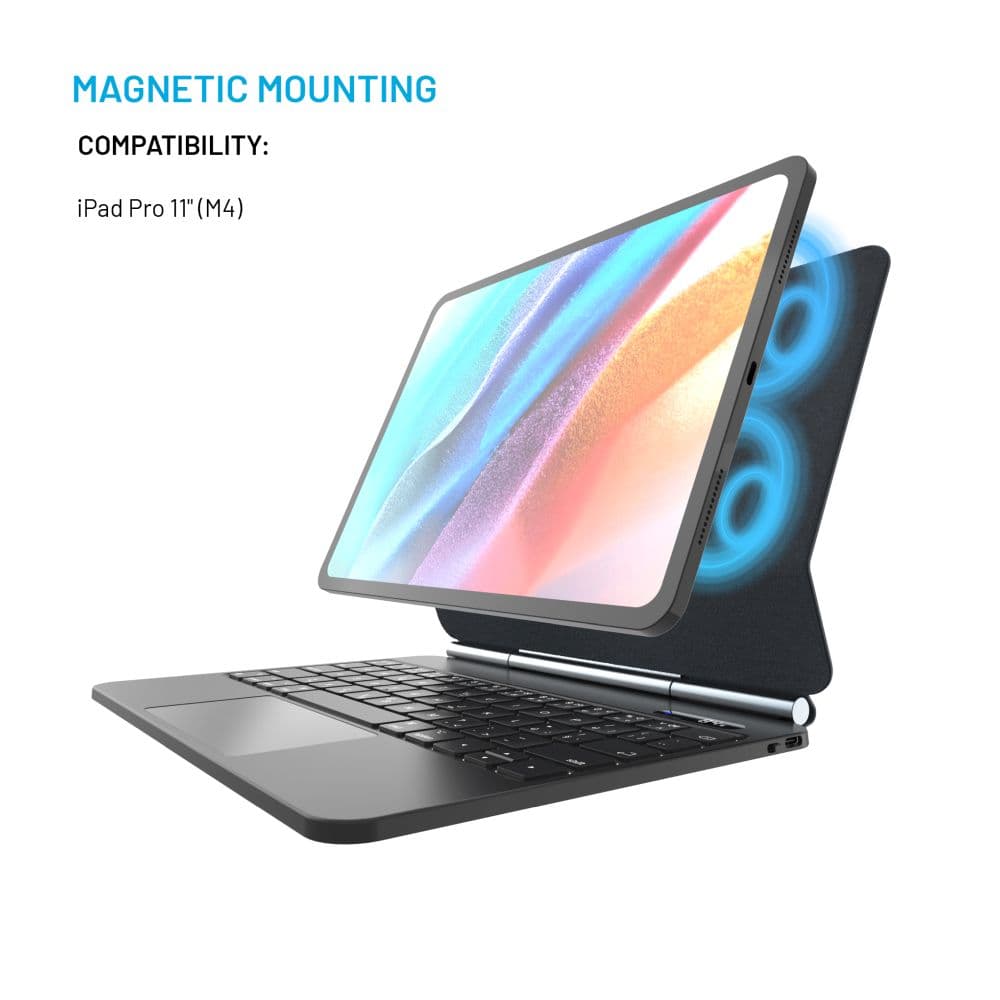 Pouzdro s bezdrátovou klávesnicí s magnetickým uchycením FIXED Typee pro Apple iPad Pro 11" M4 2024, EN, černé - náhled 3