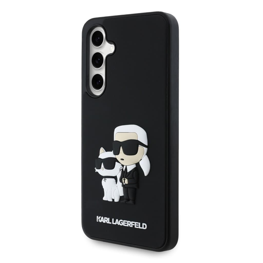 Zadní kryt Karl Lagerfeld 3D Rubber Karl and Choupette pro Samsung Galaxy S24 FE Black - náhled 3