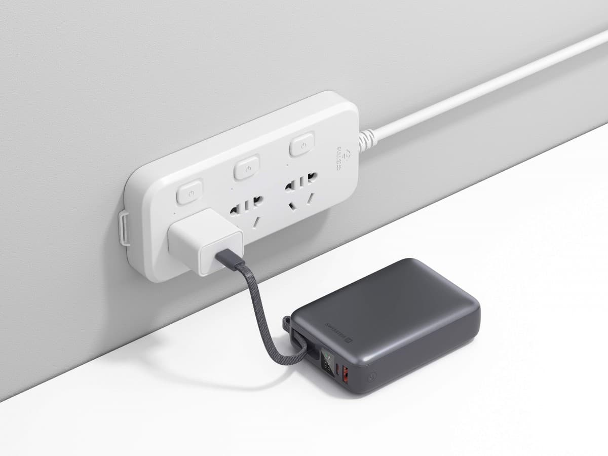 Powerbank Swissten 20000 mAh 45W s integrovaným kabelem USB-C vesmírně stříbrná - náhled 3