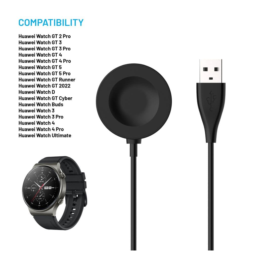Nabíjecí kabel FIXED USB-A pro Huawei Watch GT 2 Pro-3-3 Pro-4-4 Pro-5-5 Pro, černý - náhled 3