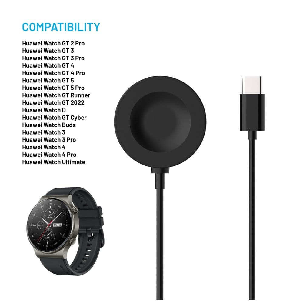 Nabíjecí kabel FIXED USB-C pro Huawei Watch GT 2 Pro-3-3 Pro-4-4 Pro-5-5 Pro, černý - náhled 3