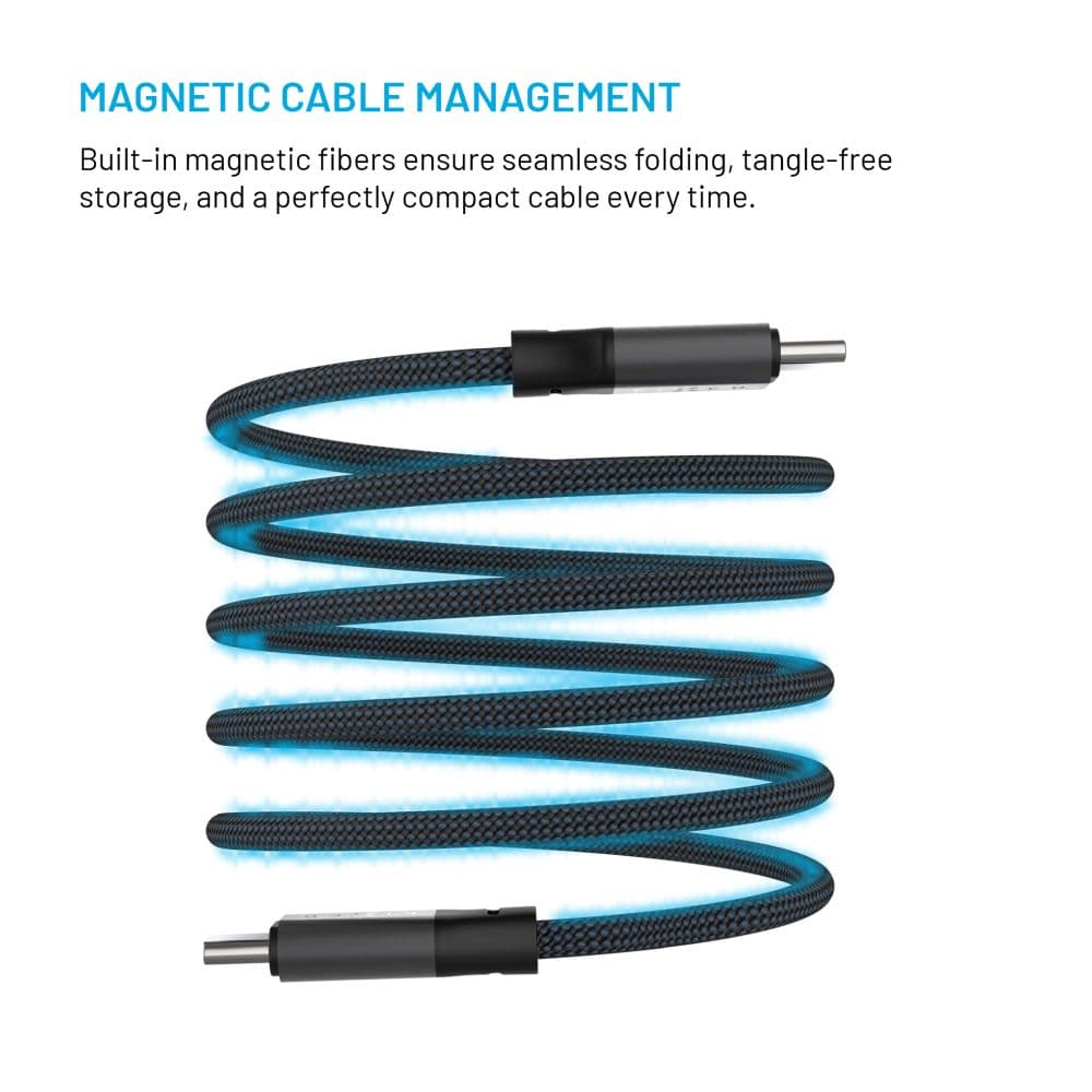 Magnetický nabíjecí a datový opletený kabel FIXED s konektory USB-C-USB-C a podporou PD, 1.2m, USB 2.0, 240W, šedý - náhled 3