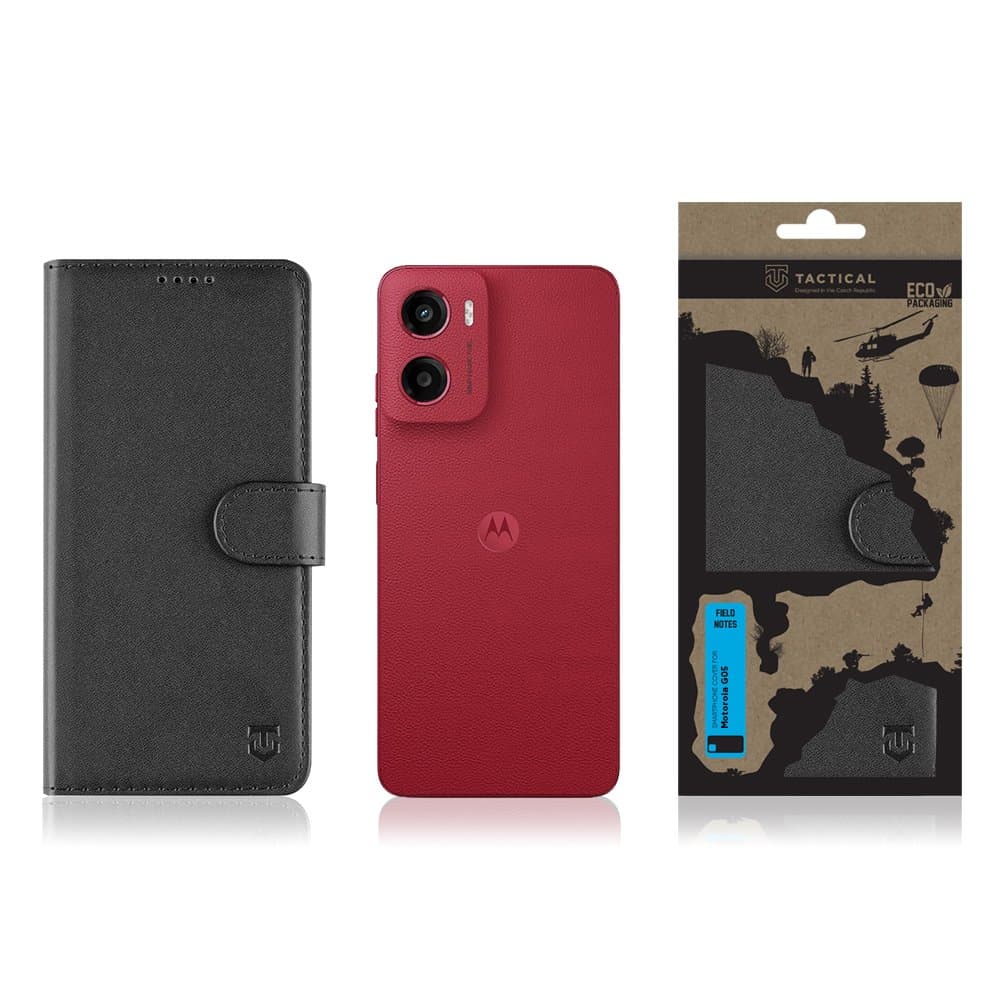 Knížkové pouzdro Tactical Field Notes pro Motorola G05 Black - náhled 3