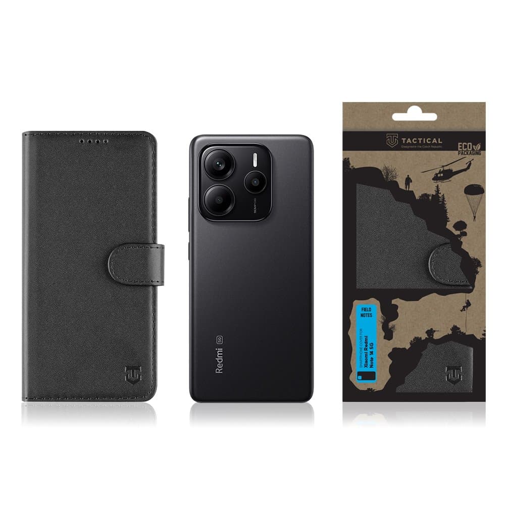 Knížkové pouzdro Tactical Field Notes pro Xiaomi Redmi Note 14 5G Black - náhled 3