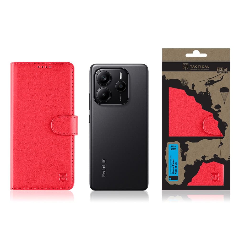 Knížkové pouzdro Tactical Field Notes pro Xiaomi Redmi Note 14 5G Red - náhled 3