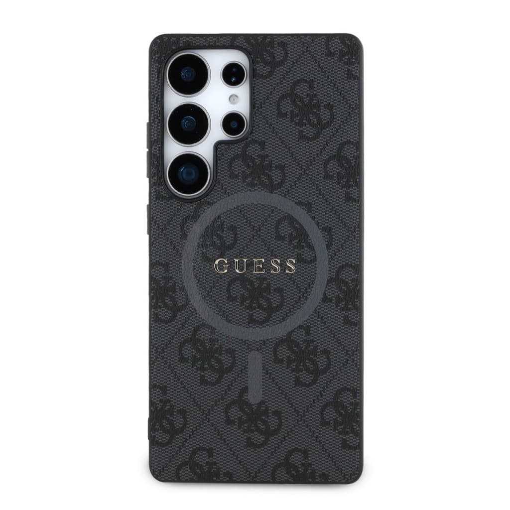 Zadní kryt Guess PU Leather 4G Colored Ring MagSafe pro Samsung Galaxy S25 Ultra Black - náhled 3