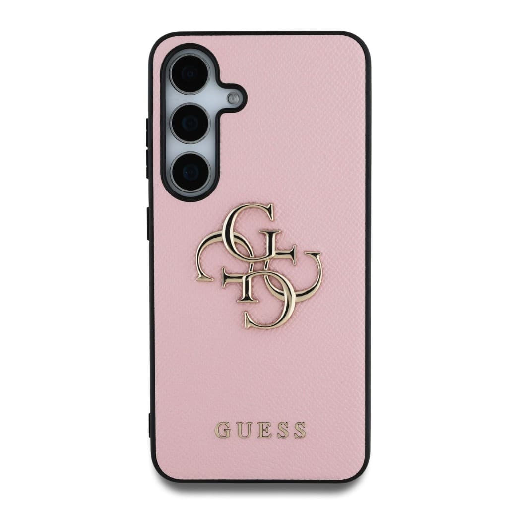 Zadní kryt Guess PU Grained 4G Metal Logo pro Samsung Galaxy S25+ Pink - náhled 3