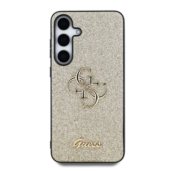 Zadní kryt Guess PU Fixed Glitter 4G Metal Logo pro Samsung Galaxy S25+ Gold - náhled 3