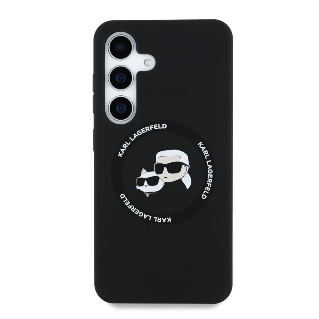 Zadní kryt Karl Lagerfeld Liquid Silicone K&amp;CH Heads MagSafe Zadní Kryt pro Samsung Galaxy S25 Black - náhled 3