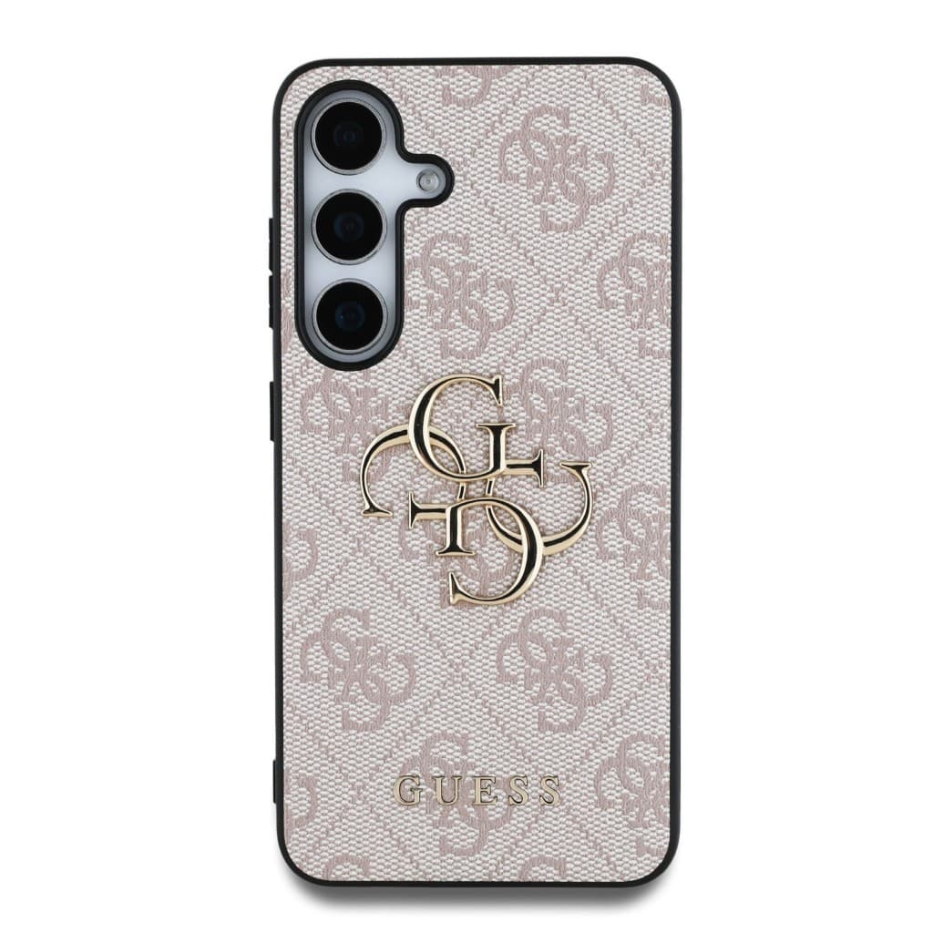 Zadní kryt Guess PU 4G Metal Logo pro Samsung Galaxy S25 Pink - náhled 3