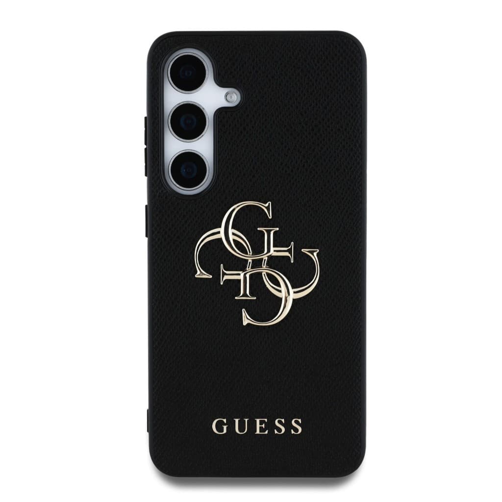 Zadní kryt Guess PU Grained 4G Metal Logo pro Samsung Galaxy S25 Black - náhled 3