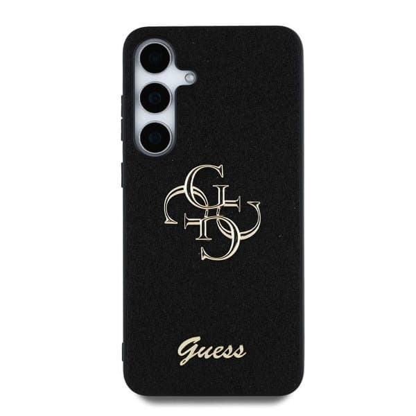 Zadní kryt Guess PU Fixed Glitter 4G Metal Logo pro Samsung Galaxy S25 Black - náhled 3