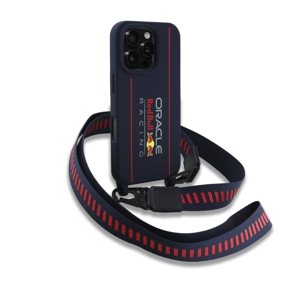 Zadní kryt Red Bull Silicone Vertical Logo MagSafe + Crossbody Popruh pro iPhone 16 Pro Max Navy - náhled 3