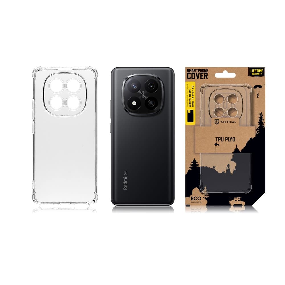 Zadní kryt Tactical Plyo pro Xiaomi Redmi Note 14 Pro+ 5G průhledný - náhled 3