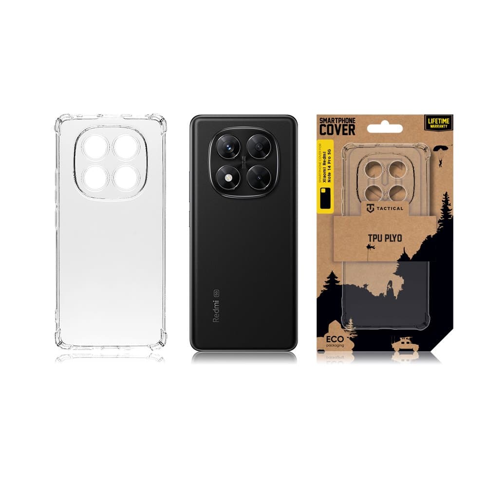 Zadní kryt Tactical Plyo pro Xiaomi Redmi Note 14 Pro 5G průhledný - náhled 3