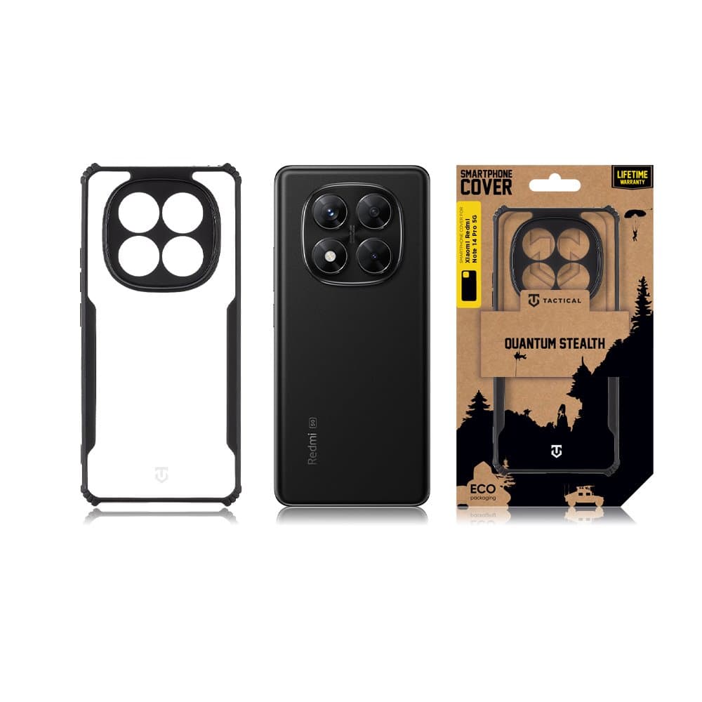 Zadní kryt Tactical Quantum Stealth pro Xiaomi Redmi Note 14 Pro 5G Clear-Black - náhled 3