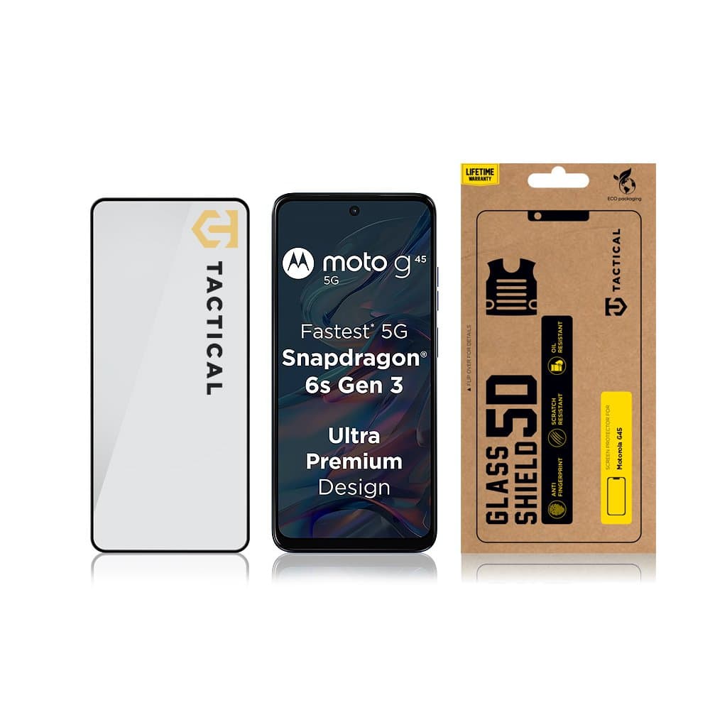 Tvrzené sklo Tactical pro Motorola G45 5D černé - náhled 3