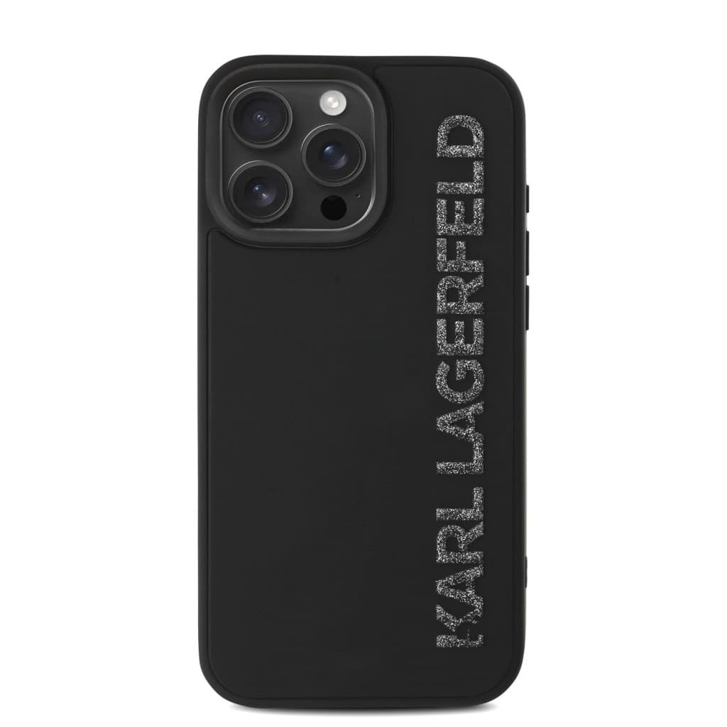 Zadní kryt Karl Lagerfeld 3D Rubber Glitter Logo pro iPhone 15 Pro Max Black - náhled 3