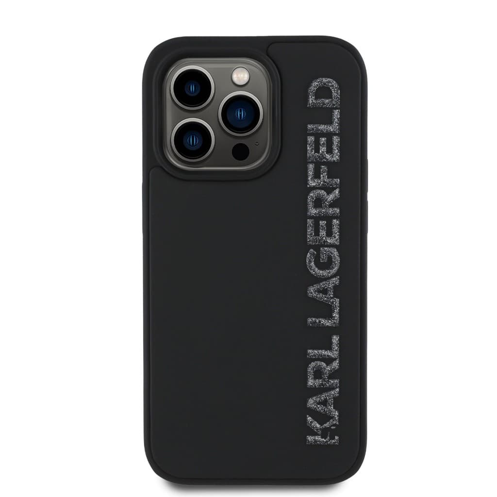 Zadní kryt Karl Lagerfeld 3D Rubber Glitter Logo pro iPhone 13 Pro Black - náhled 3