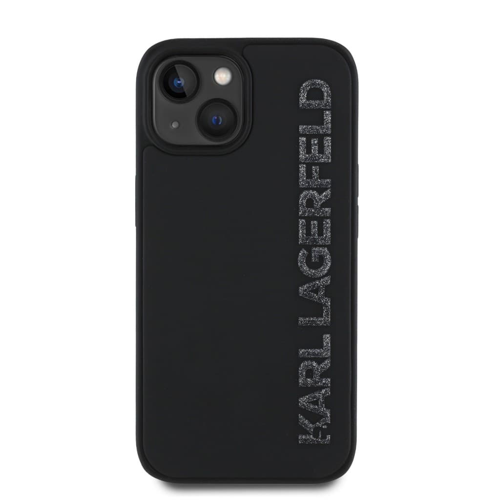 Zadní kryt Karl Lagerfeld 3D Rubber Glitter Logo pro iPhone 13 Black - náhled 3