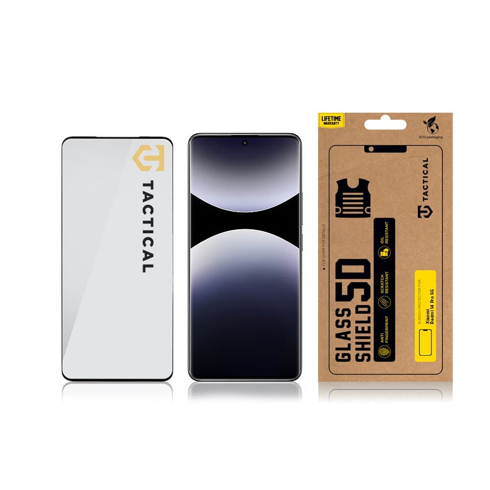 Tvrzené sklo Tactical pro Xiaomi Redmi Note 14 Pro 5G 5D černé - náhled 3