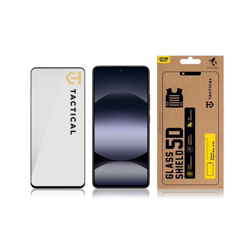 Tvrzené sklo Tactical pro Xiaomi Redmi Note 14 5G 5D černé - náhled 3
