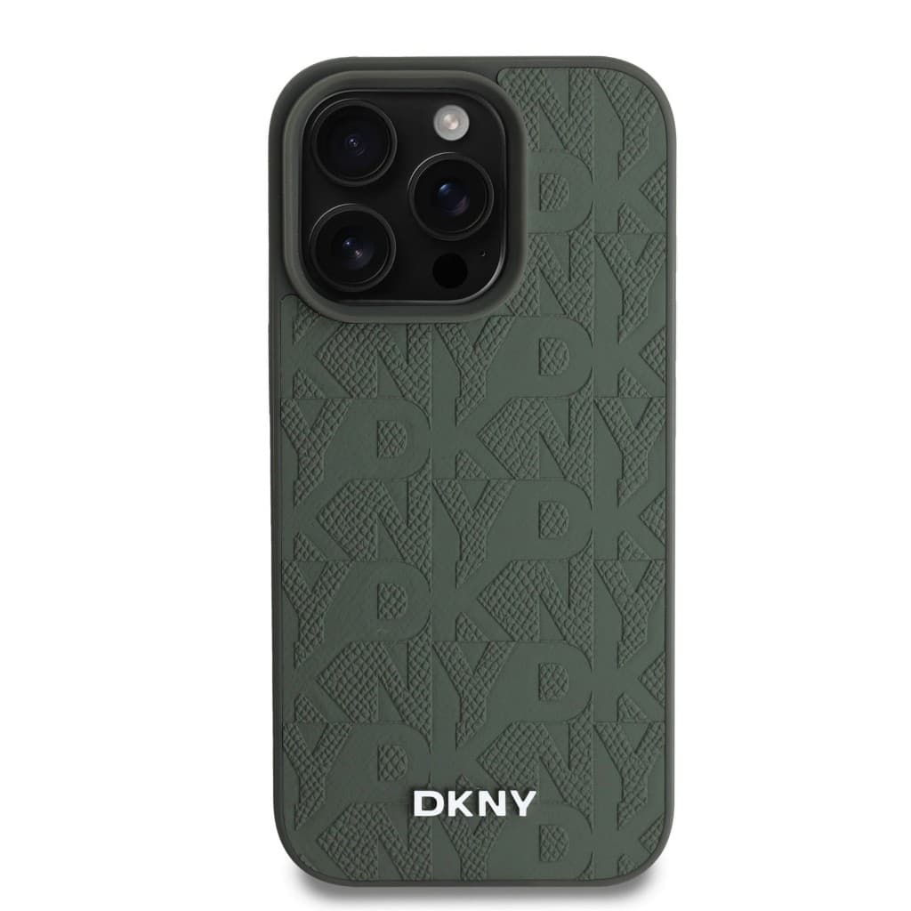 Zadní kryt DKNY PU Leather Grid Pattern Magsafe pro iPhone 16 Pro Green - náhled 3