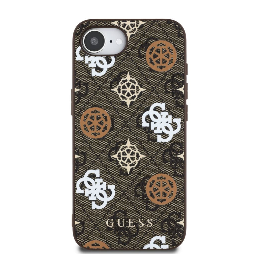Zadní kryt Guess PU 4G Peony MagSafe pro iPhone 16e Brown - náhled 3
