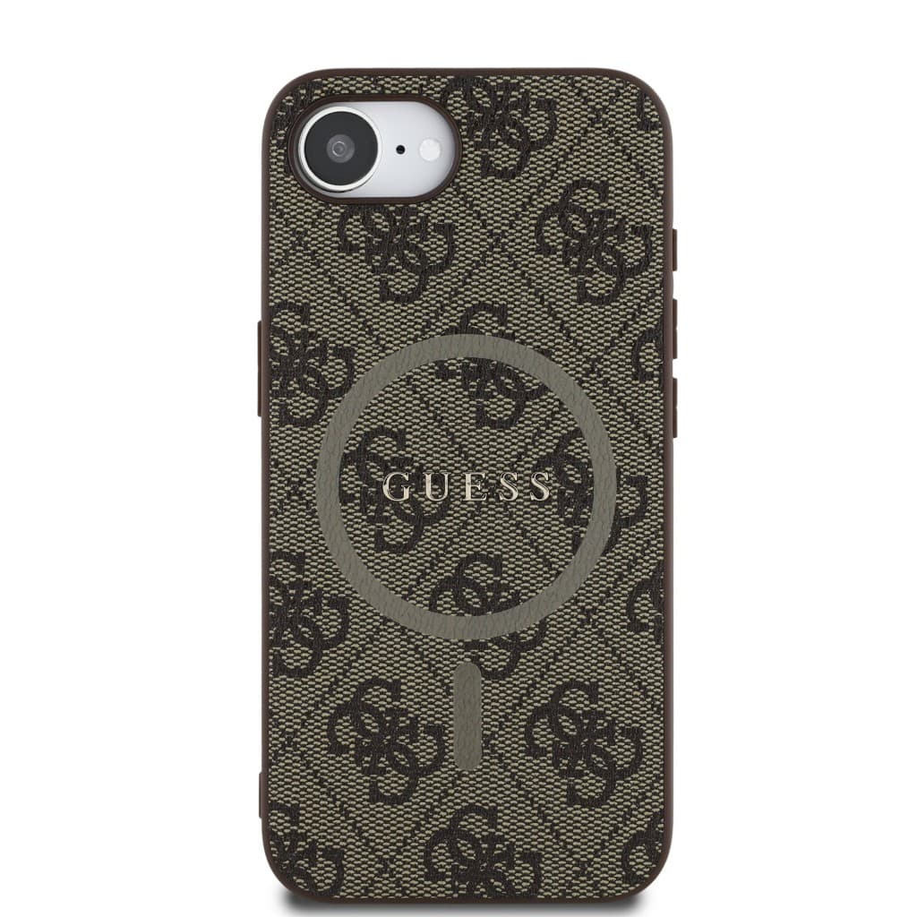Zadní kryt Guess PU Leather 4G Colored Ring MagSafe pro iPhone 16e Brown - náhled 3