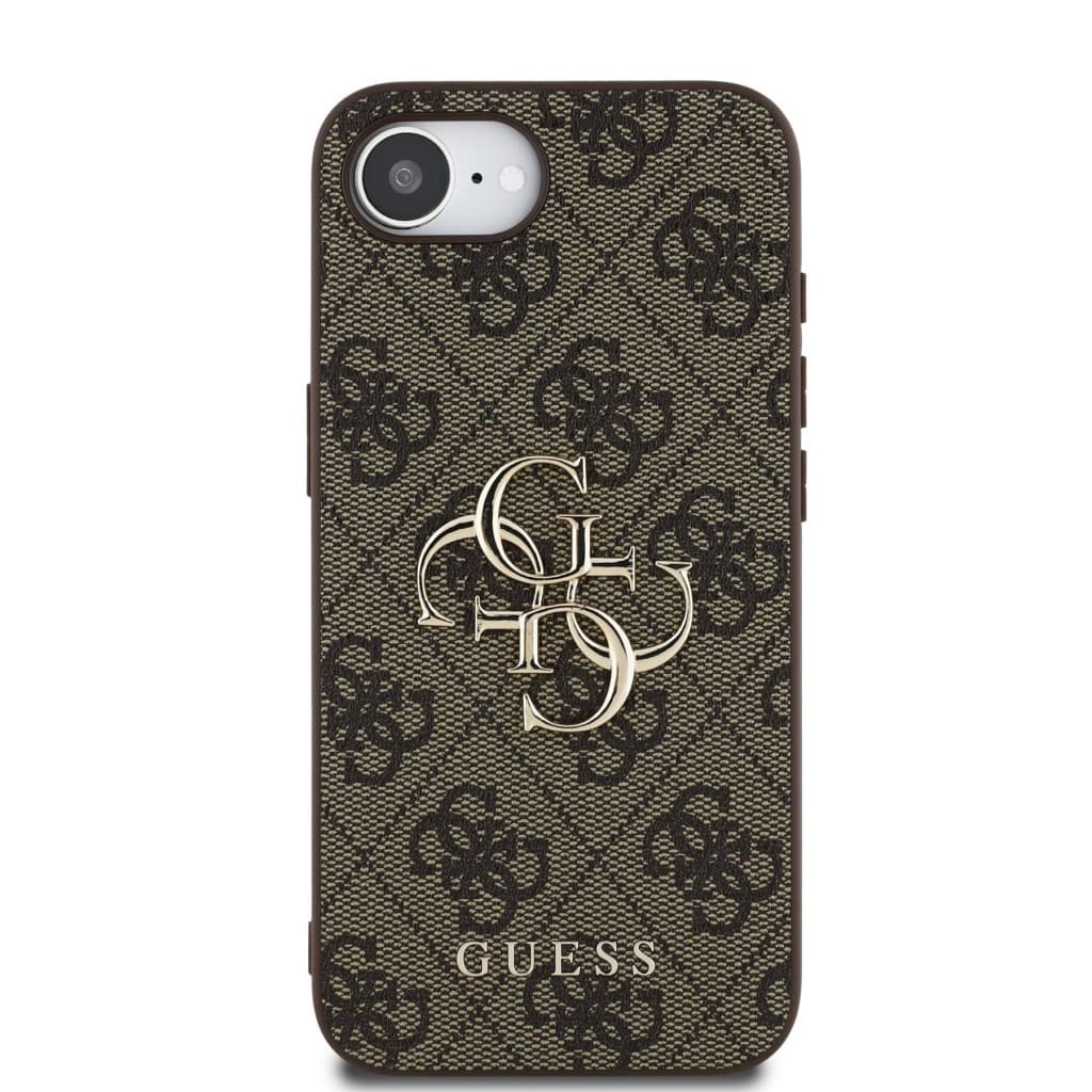 Zadní kryt Guess PU 4G Metal Logo pro iPhone 16e Brown - náhled 3