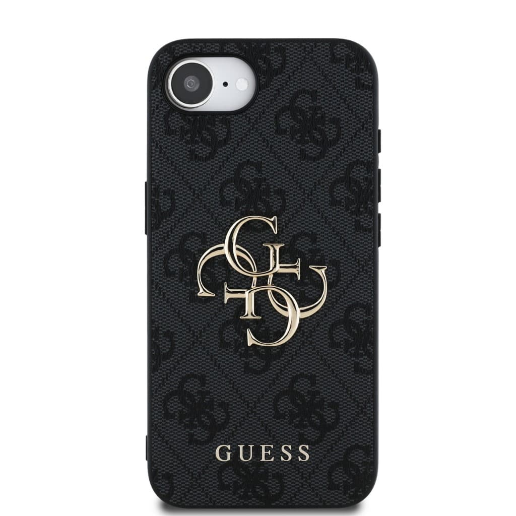 Zadní kryt Guess PU 4G Metal Logo pro iPhone 16e Grey - náhled 3