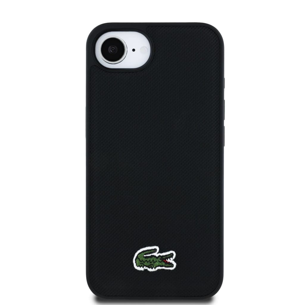 Zadní kryt Lacoste Iconic Petit Pique Woven Logo MagSafe pro iPhone 16e Black - náhled 3