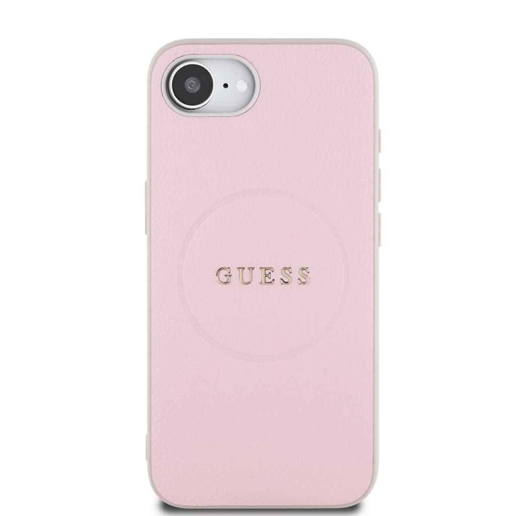 Zadní kryt Guess PU Grained Classic Logo MagSafe pro iPhone 16e Pink - náhled 3