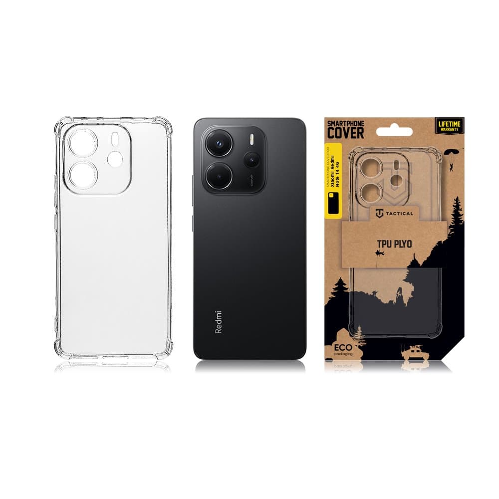 Zadní kryt Tactical Plyo pro Xiaomi Redmi Note 14 4G průhledný - náhled 3