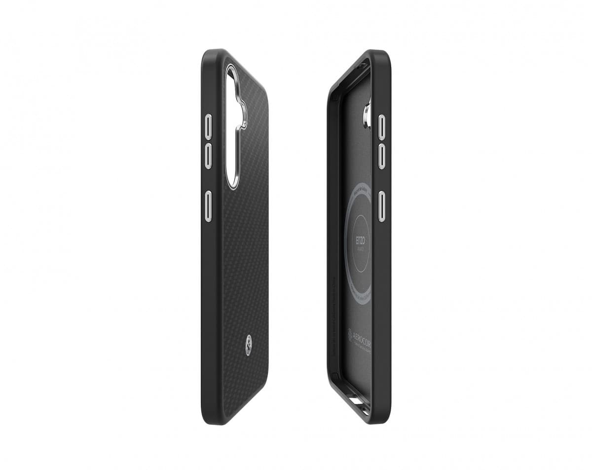Zadní magnetický kryt GP-FPS931PGA Samsung Aramid pro Galaxy S25 Black Silver - náhled 3