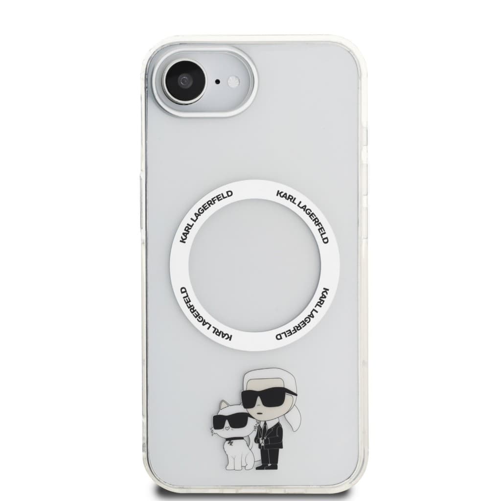 Zadní kryt Karl Lagerfeld IML Karl and Choupette MagSafe pro iPhone 16e Transparent - náhled 3